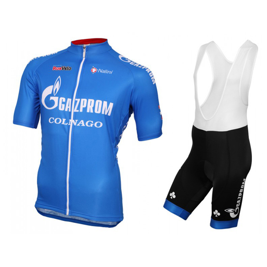 2016 Maillot Rusvelo Tirantes Mangas Cortas Azul Y Blanco